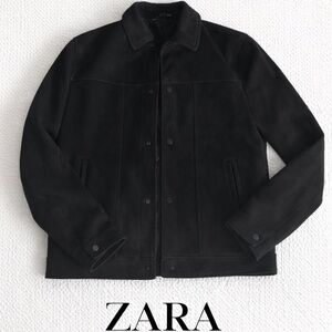 ZARA Black Leather-Feel Jacket | Size M